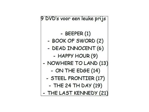 DVD MIX 9 STUKS.  Hieronder de titels, Cd's en Dvd's, Dvd's | Actie, Nieuw in verpakking, Actie, Vanaf 12 jaar, Ophalen of Verzenden
