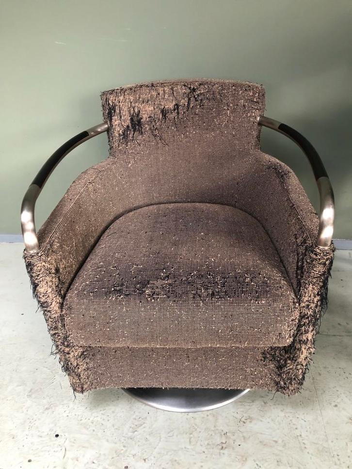 Massimo Scolari Giorgetti Fauteuil - Opknapper, Huis en Inrichting, Fauteuils, Gebruikt, Metaal, 75 tot 100 cm, Ophalen of Verzenden