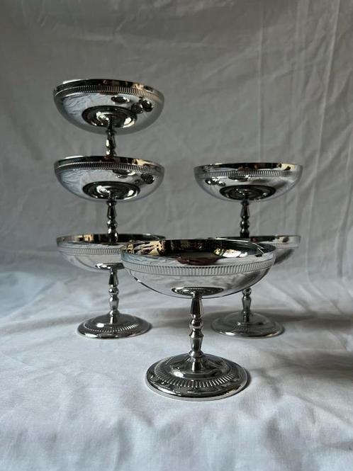 Vintage Franse RVS ijscoupes Jean Couzon | jaren 70 | bistro, Huis en Inrichting, Keuken | Servies, Overige typen, Overige stijlen