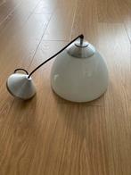 Hanglamp, wit, glas, Huis en Inrichting, Lampen | Hanglampen, Minder dan 50 cm, Glas, Zo goed als nieuw, Ophalen