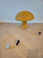 HK Living Rotan tafellamp mosterdgeel, Overige materialen, Ophalen of Verzenden, Zo goed als nieuw, Minder dan 50 cm