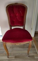 brocante barok stoel gecapitonneerd rood fluweel , Antiek en Kunst, Ophalen