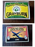 3 Lucifers doosjes met inhoud  zwaluw/lang/grayburn, Ophalen of Verzenden, Nieuw, Luciferdoosjes of -merken