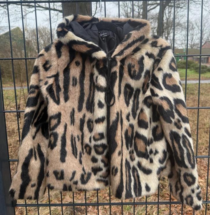 Fluffy Jas - Leopard Print - Maat 2 (Maat 38/40), Kleding | Dames, Jassen | Winter, Nieuw, Maat 38/40 (M), Bruin, Verzenden