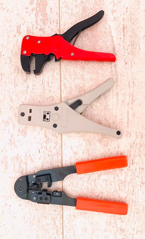 3X Draadstripper Krimp Tangen voor RJ10-11-45, Doe-het-zelf en Verbouw, Gereedschap | Handgereedschap, Zo goed als nieuw, Ophalen of Verzenden