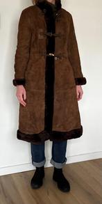 Vintage suede lamme coat, Gedragen, Maat 38/40 (M), Ophalen of Verzenden, Bruin