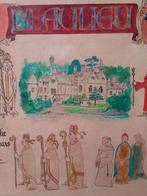 Beaulieu abbey oud ingelijst schilderij uit Engeland 56 cm., Antiek en Kunst, Kunst | Schilderijen | Klassiek, Ophalen of Verzenden