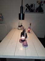Witte robuuste houten tafel (steigerhout)., Huis en Inrichting, Complete inboedels, Ophalen