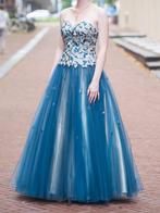 Avondjurk Luxuar Limited - maat 38 – petrol/teal/beige, Galajurk, Blauw, Zo goed als nieuw, Luxuar Limited
