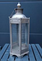 Vintage Metalen Lantaarn met Glas, Huis en Inrichting, Woonaccessoires | Kandelaars en Kaarsen, Ophalen of Verzenden, Metaal, 50 tot 75 cm