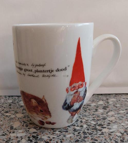 1 beker mok Rien Poortvliet nummer 1 met oor, Huis en Inrichting, Keuken | Servies, Zo goed als nieuw, Kop(pen) en/of Schotel(s)