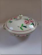 Boch dekschaal roze bloemen art deco 25 cm, Antiek en Kunst, Antiek | Servies los, Ophalen of Verzenden