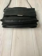 Zwart leren dames aktetas, met vakken, Gebruikt, Zwart, Aktetas of Boekentas, Ophalen of Verzenden