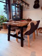 Een set van 4 comfortabele stoelen, Overige materialen, Gebruikt, Zwart, Ophalen of Verzenden