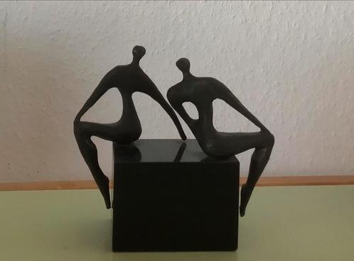 Bronzen beeld op marmeren voet, Antiek en Kunst, Kunst | Designobjecten, Ophalen of Verzenden