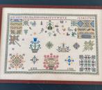 Merklap geborduurd en ingelijst vintage 1980, Ophalen of Verzenden