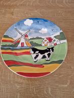 Delfts blauw bord met Hollands tafereel., Antiek en Kunst, Ophalen of Verzenden