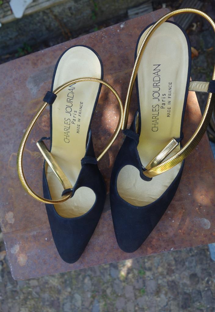 Charles Jourdan vintage sandalen maat 39 (9), Kleding | Dames, Schoenen, Zo goed als nieuw, Sandalen of Muiltjes, Zwart, Ophalen of Verzenden