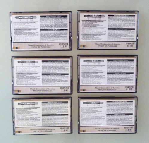 6 Maxell XLII 90 Position Type II, High Position cassette, Cd's en Dvd's, Cassettebandjes, Gebruikt, Origineel, Overige genres