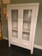 Witte Vitrinekast met Glas en Lades, Huis en Inrichting, Kasten | Vitrinekasten, Ophalen, Gebruikt, Glas, 50 tot 100 cm