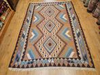 Vintage handgeweven perzische wollen kelim 256x206, Info@SlatsAntiek.nl, Tweedehands, 200 cm of meer, Crème