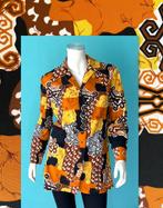 Vintage jaren 70 blouse geel/bruin maat 40, Maat 38/40 (M), Verzenden, Geel, Vintage