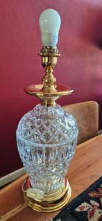 Prachtige grote antiek kristal goldplate tafellampvoet 50 cm, Ophalen of Verzenden