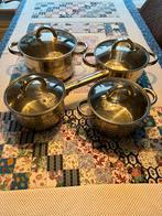 Blaumann RVS Pannenset – glazen deksels – Inductie geschikt, Ophalen, Zo goed als nieuw, Rvs, Pannenset