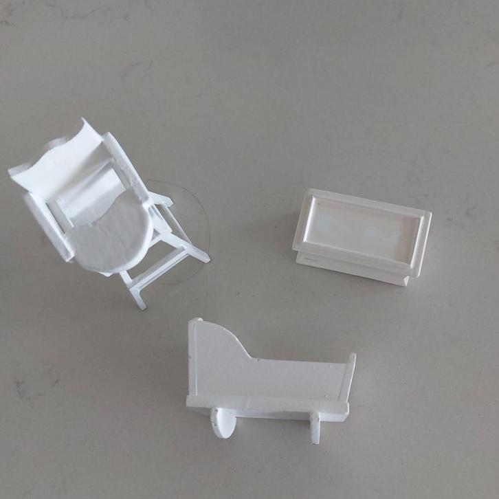 Te Koop igs Wit Houten Poppenhuis Setje 1/12  8.50 Weesp, Verzamelen, Poppenhuizen en Toebehoren, Poppenhuis, Ophalen of Verzenden