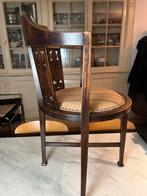 Antieke Houten Stoel met Stoffen Bekleding, Antiek en Kunst, Ophalen of Verzenden