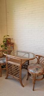 Vintage rotan bistrosetje, jaren '70, Antiek en Kunst, Ophalen