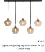 Light & Living Rakel Brons Hanglamp - Zo Goed Als Nieuw!, Huis en Inrichting, Ophalen, Zo goed als nieuw, Glas, 75 cm of meer