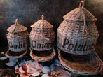 Rieten Manden voor Etenswaren - Knoflook, Uien, Aardappelen, Ophalen, Gebruikt
