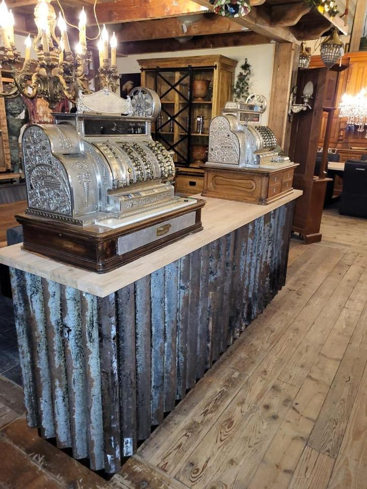 Toonbank, industrieel, 2.00 m, eikenhout, Huis en Inrichting, Overige Huis en Inrichting, Nieuw, Ophalen of Verzenden