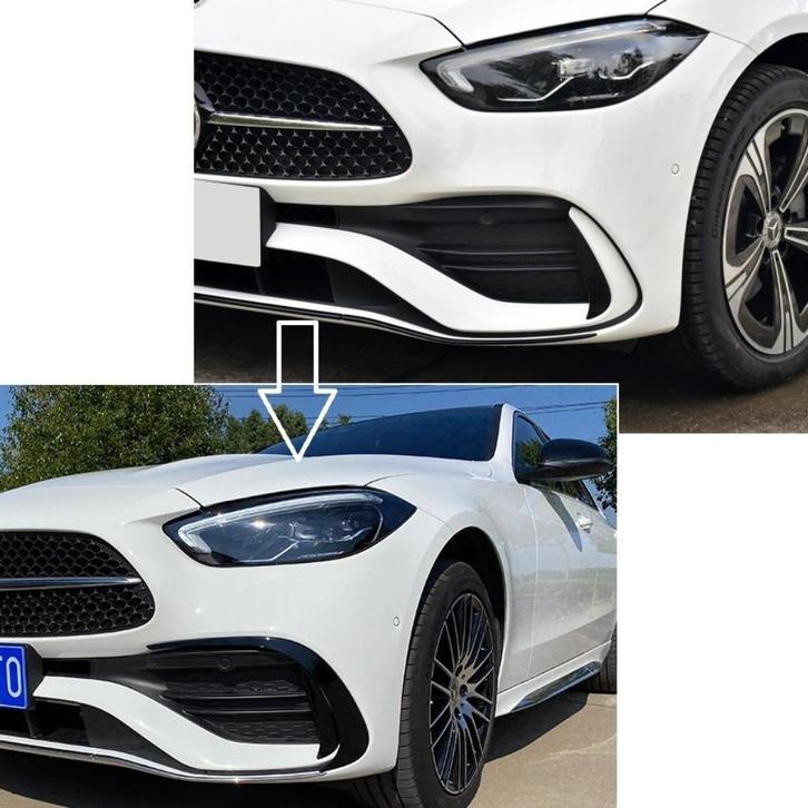 Bumper Spoiler Flaps Zwart Voor Mercedes C Klasse W206 S206, Auto diversen, Tuning en Styling, Verzenden