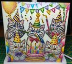 Diamond Painting verjaardagskaart Poes 4, Ophalen of Verzenden, Nieuw, Dieren
