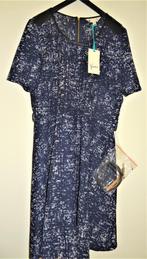 Nieuw: prachtige Yumi jurk navy blauw lederen details 42 44, Kleding | Dames, Nieuw, Blauw, Maat 42/44 (L), Ophalen of Verzenden