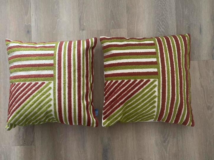 Coco Maison Jamy Sierkussens - Set van 2, Huis en Inrichting, Woonaccessoires | Kussens, Zo goed als nieuw, Groen, Rechthoekig