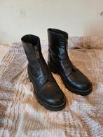 Stoere leren biker schoenen laarsjes laarzen mt 37, Zwart, Lage of Enkellaarzen, Ophalen of Verzenden, Zo goed als nieuw