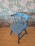 Houten Café Stoel, Huis en Inrichting, Stoelen, Gebruikt, Blauw, Klassiek, Ophalen of Verzenden