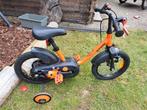 B twin 14 inch fiets met zijwieltjes, Fietsen en Brommers, Fietsen | Kinderfietsjes, Ophalen, Gebruikt, Minder dan 16 inch