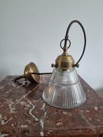 Vintage glazen hanglamp, Huis en Inrichting, Lampen | Hanglampen, Gebruikt, Vintage, Ophalen of Verzenden, Glas