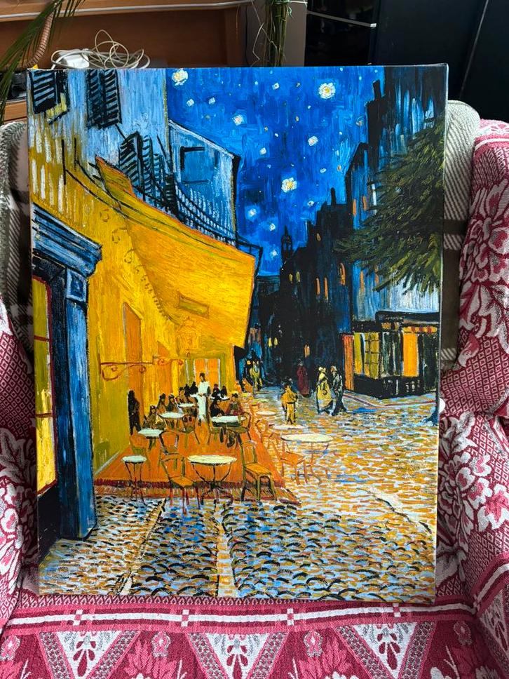 Reproductie Van Gogh Café terras bij nacht. (certificaat), Antiek en Kunst, Kunst | Schilderijen | Abstract, Ophalen