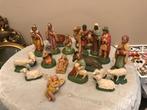 Kerst complete set brocante 20 kerststalfiguren, Ophalen of Verzenden, Gebruikt