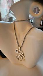 Hanger met ketting 60 cm verguld zilver symbool, Sieraden, Tassen en Uiterlijk, Kettingen, Ophalen of Verzenden, Zilver, Zilver