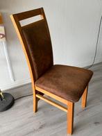4 nette bruine eetkamerstoelen, Ophalen, Zo goed als nieuw, Bruin, Hout