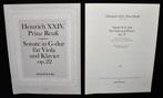 Heinrich XXIV - Prinz Reuß - Sonate In G-Dur - Viola-Klavier, Klassiek, Ophalen of Verzenden, Zo goed als nieuw, Piano