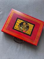 Authentiek mahjong nieuw been bamboe rode chinese koffer, Een of twee spelers, Ophalen of Verzenden, Nieuw
