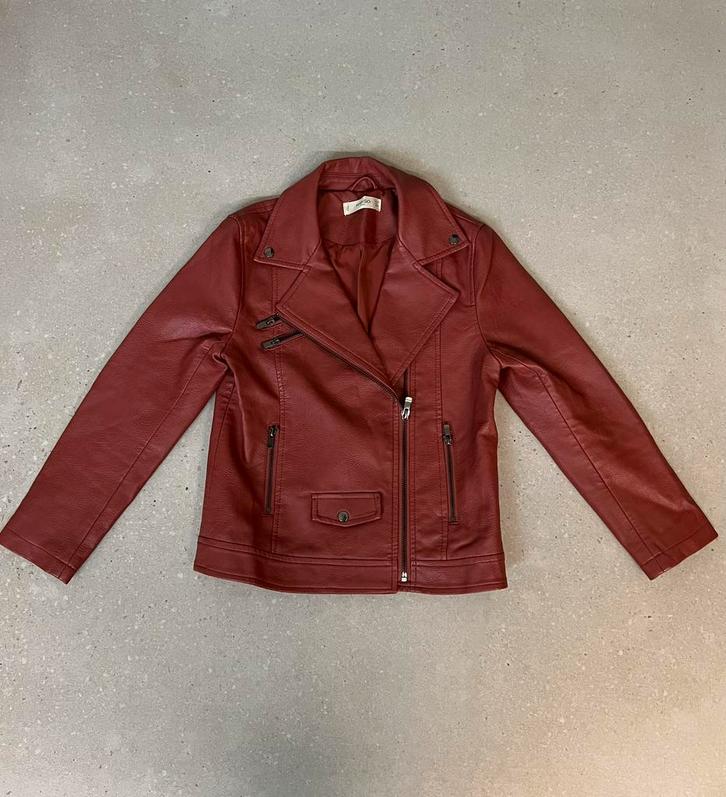 Mango cognac kleurige bickerjack jas mt 140, Kinderen en Baby's, Kinderkleding | Maat 140, Zo goed als nieuw, Meisje, Jas, Ophalen of Verzenden