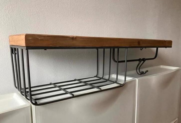 Wandplank, wandrekje keukenrekje industrieel rekje haken, Huis en Inrichting, Woonaccessoires | Wandplanken en Boekenplanken, Zo goed als nieuw